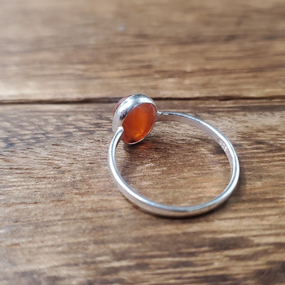 Orange Citrine Sterling Silver 925 Size 6‎ R378 - Picture 3 of 3